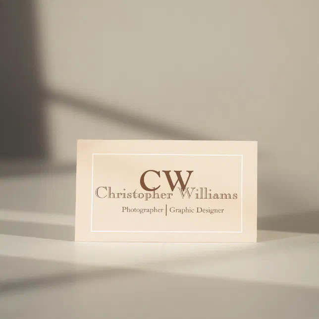 Professional Beige Minimalist Business Card