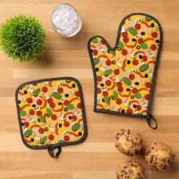 Pizza Pattern Oven Mitt & Pot Holder Set