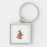 Cottagecore Aesthetic Goblincore Frog Wizard On Mu Keychain