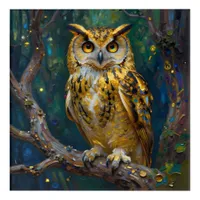 A Blue and Gold Majestic Owl   Acrylic Print