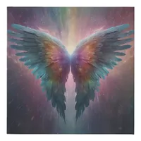 *~*Cosmic Neon Glowing Angel Wings AP78 Faux Canvas Print
