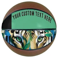 Tiger Green Eyes Modern Cool Wild Animal Basketball