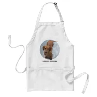 Cute Brown Dachshund Barking Machine Adult Apron