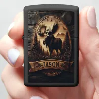 Wooden Moose Sign Zippo Lighter