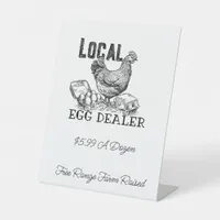 Local Chicken Eggs Dealer Pedestal Sign