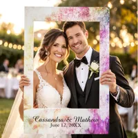 Abstract Spring Colors Orange Purple Photo Op Selfie Frame