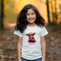 Cute Big Sister Pink Baby Cow T-Shirt