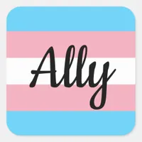 Trans Flag Ally  Square Sticker