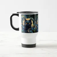 Black Cat and Celestial Moon Travel Mug