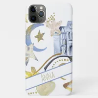 *~*  Gold Glitter  Blue Moon Stars Heart Castle iPhone 11 Pro Max Case
