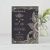 Elegant Floral Lace Design Invitation