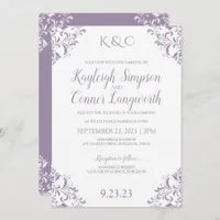 Elegant Vintage Lavender Wedding Invitations