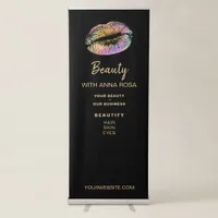 *~* Markley Custom - LOGO QR Pink Rainbow LIPS   Retractable Banner
