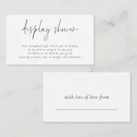 Gift Tag on back Display Bridal Shower Enclosure Card