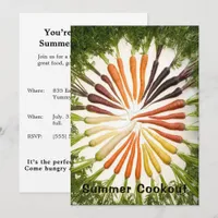 Spring Summer Party Carrot Rainbow Colorful Invitation