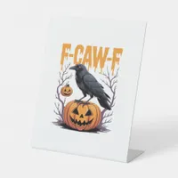 F-Caw-F Classic Halloween Raven Pumpkin Tee - Spoo Pedestal Sign