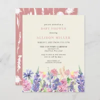 Budget Wildflowers Baby Shower Invitation