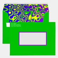 [Lava Lamp] Op-Art Swirls & Dots Purple Blue Green Envelope