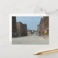 Brick Buildings and NO OUTLET in Burlington, Iowa Postcard