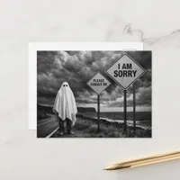 Ghost on Side of Road Forgive Me Postcard