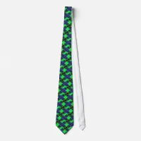 Dad Fancy Text Green Blue Background Tie