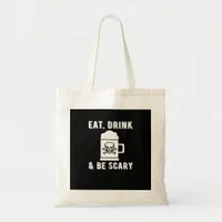 Eat Drink And Be Scary Halloween Beer Vintage Tote Bag