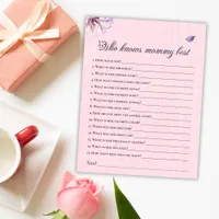 Who Knows Mommy Best Pink Baby Shower Game