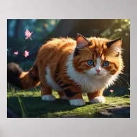 *~* Fluffy Furry Kitty Cat 5:4 Feline Kitten  Poster