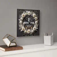 Timeless Paper Wreath for Anniversary Square Wall Clock