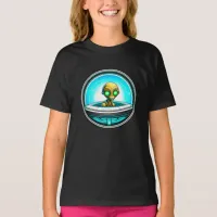 Extra Terrestrial Alien Flying a UFO T-Shirt