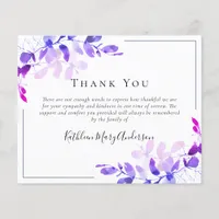 BUDGET Sympathy Eucalyptus Funeral Thank You Note 