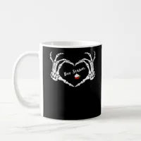 Skeleton Hand Heart Boo Season Spooky Vibe Coffee Mug