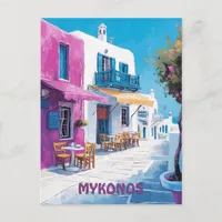 Travel to Mykonos Greece Postcard