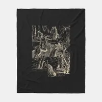 Cottagecore Goblincore Pond Snail Swimming Frog Fleece Blanket