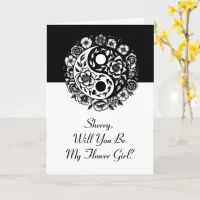 Floral Yin Yang Flower Girl Proposal Card