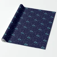 Blue Deer and The Moon Wrapping Paper