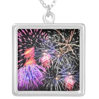 Fireworks Display Silver Plated Necklace
