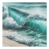 Turquoise Ocean Wave Faux Canvas Print