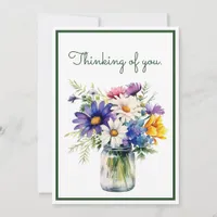 Thinking of You Watercolor Flowers Customize