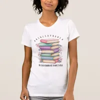 Abibliophobia, Pile Of Pastel Books Floral Border T-Shirt