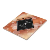 Elegant 8th Bronze Wedding Anniversary Ceramic Tile