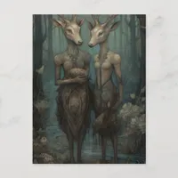 Deer Goddesses in the Woods Postcard