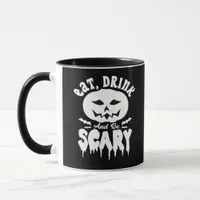 Eat Drink And Be Scary Halloween Retro Classic Mug