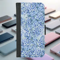 Gorgeous blue hydrangeas - floral pattern  iPhone 8/7 wallet case