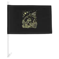 Goblincore Aesthetic Cottagecore Academia Mushroom Car Flag