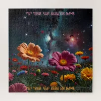 Colorful Flower Galaxy & Universe Gift Jigsaw Puzzle