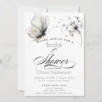 Elegant Butterfly and Dandelion Puff Pastels Ink  Invitation