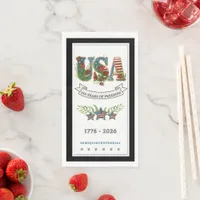 250 Years of Freedom Elegant Patriotic Black Guest Paper Guest Towels