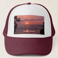 Romantic Hawaiian Sunset Ocean Beach Trucker Hat