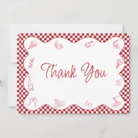 Italian-Themed Red Checkered Bridal Shower Thank You Card